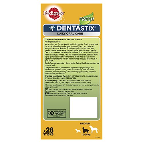 PEDIGREE® DENTASTIX™ DAILY FRESH Multipack für mittelgroße Hunde 4 x 7 Stück