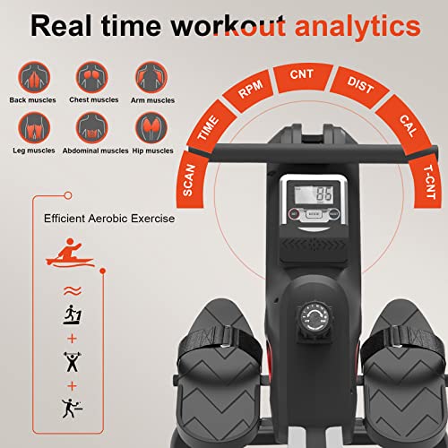 Rameur - Rameur d'appartement, NEEZEE Rameur magnétique à résistance réglable sur 16 Niveaux, Rameur Compact avec écran LCD, Cardio-Training Rameur – Image 4