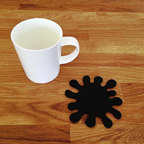 Splash Shaped Coaster Set by Super Cool Creation, Black - Set of 8