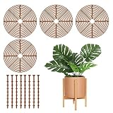 Ecmln 4 Pcs Plant Pot Grid with Center Cutout,11.8 Cuttable Grid Flower Pot Cover with 32 Stakes,Pla