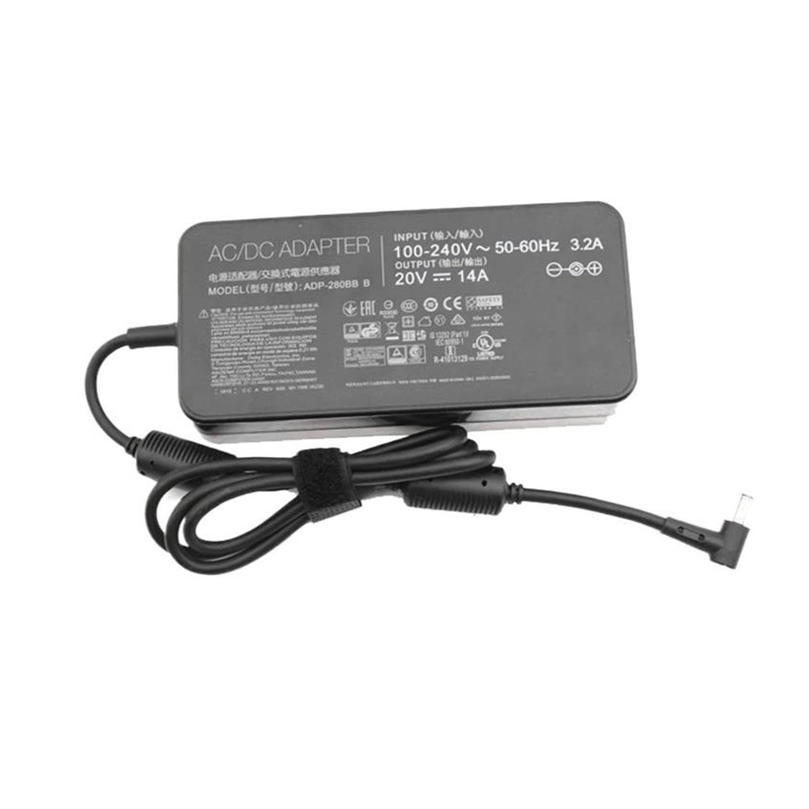 Adattatore Caricabatterie ADP-280BB B Lap 20V 14A 280W 6.0 * 3.7MM, Compatibile For ASUS, PG35V ROG GX551QS GX551QR GX703HS GX703HR GX703HM G732LWS(With UK plug)