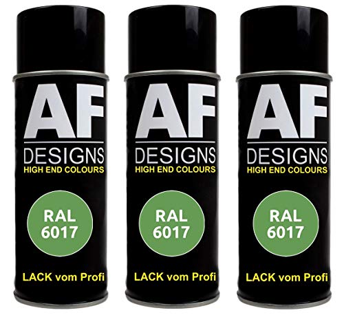 Alex Flittner Designs 3X Ral Pintura en Espray Pintura Coche Laca Colorida Lata de Aerosol RAL6017 Maigruen Mate
