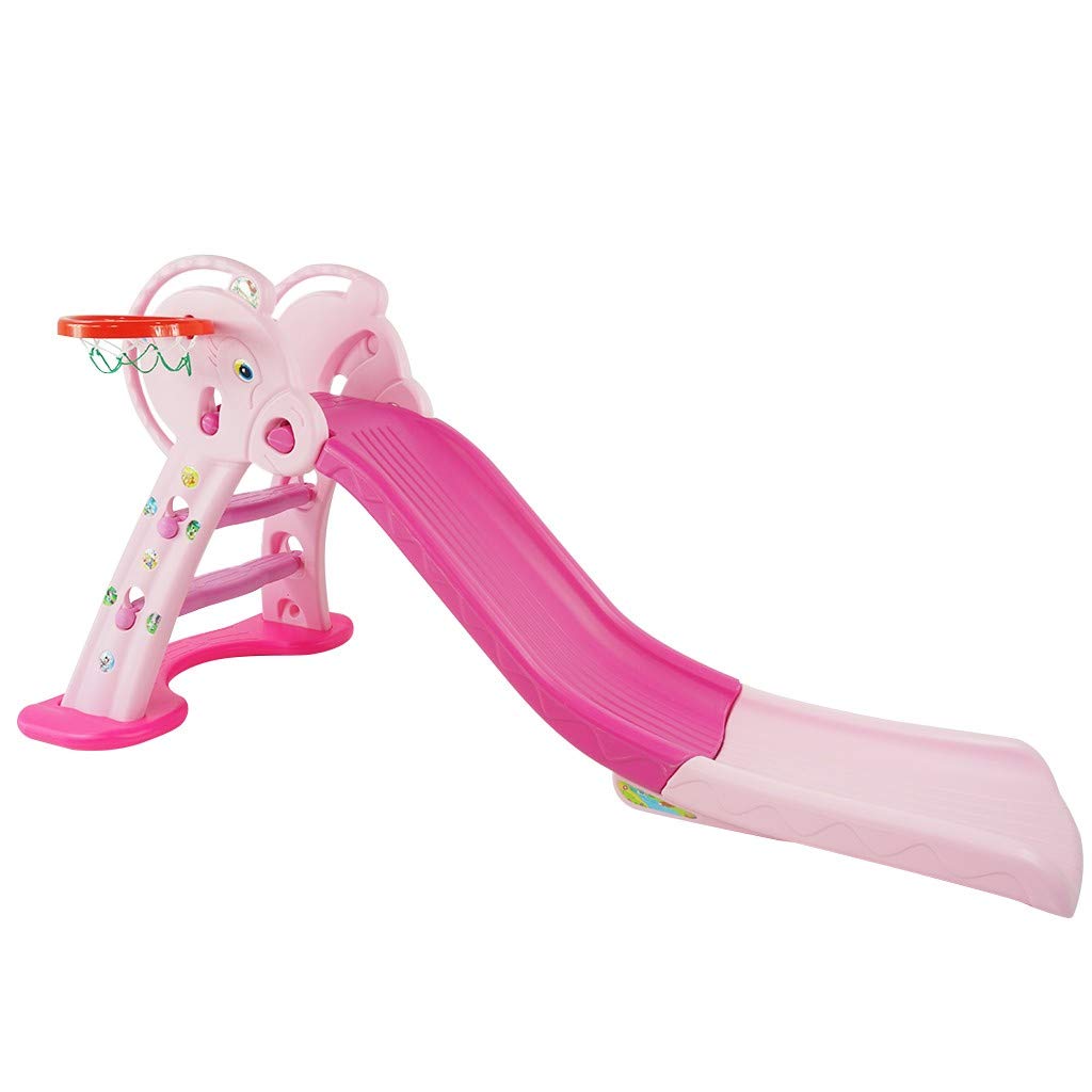 Buy Cosy-store Foldable Toddler Slide, Children Slides and Climbers Indoor  Slide Kids Play Slide Easy Assembly with Basketball Hoop for Outside Games,  Playground Equipment Set for Baby 0-4 Years Old Online at