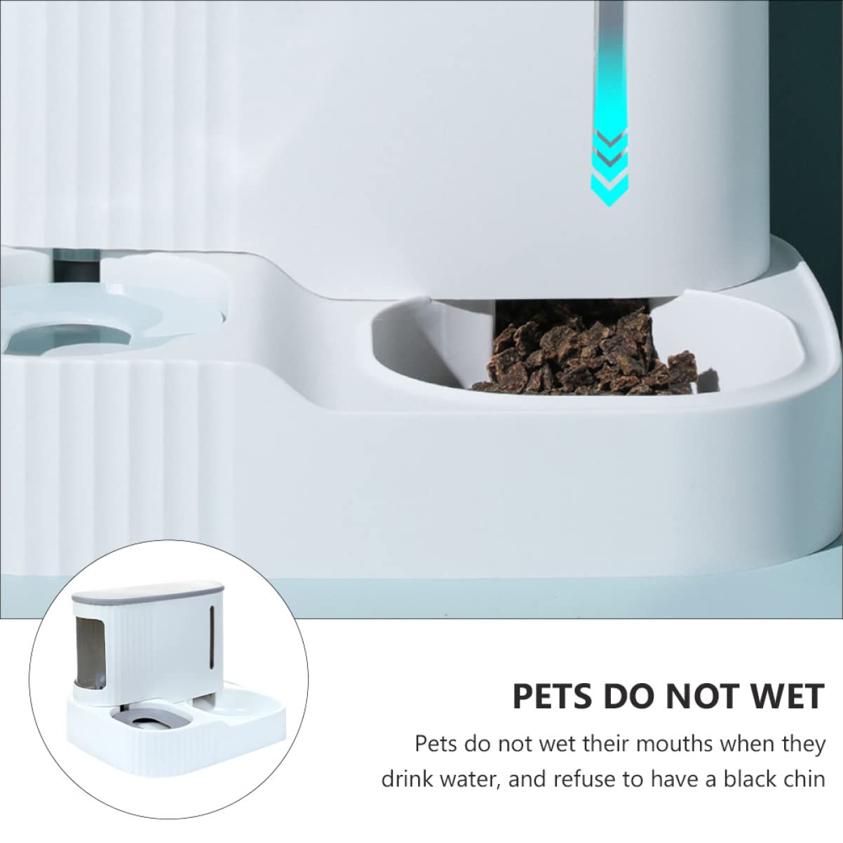 Automatischer Futter und Wasserspender 0,85l Wasserspender 3l Futterbehälter Abnehmbar mit Sichtfenster Zufällige Farbe für Hunde und Katzen