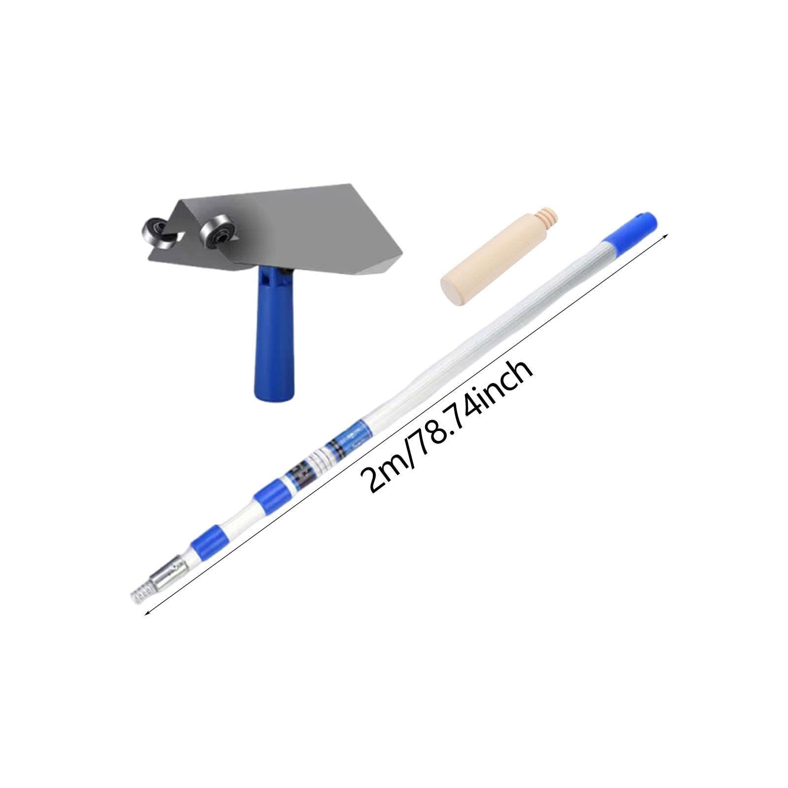Taloche D'Angle pour Cloison Sèche Manche Bois Antidérapant Lisseuse Aluminium Inox Solide Outil Application Enduit Angle Intérieur Tige Incluse Adapt, 2 M Rod