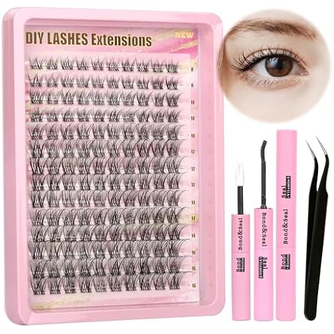 Gmagictobo Natural Lash Clusters Wispy Lash Clusters Kit Clear Band C Curl Eyelash Clusters Individual Lashes Lash Glue Lash Tweezers Cover