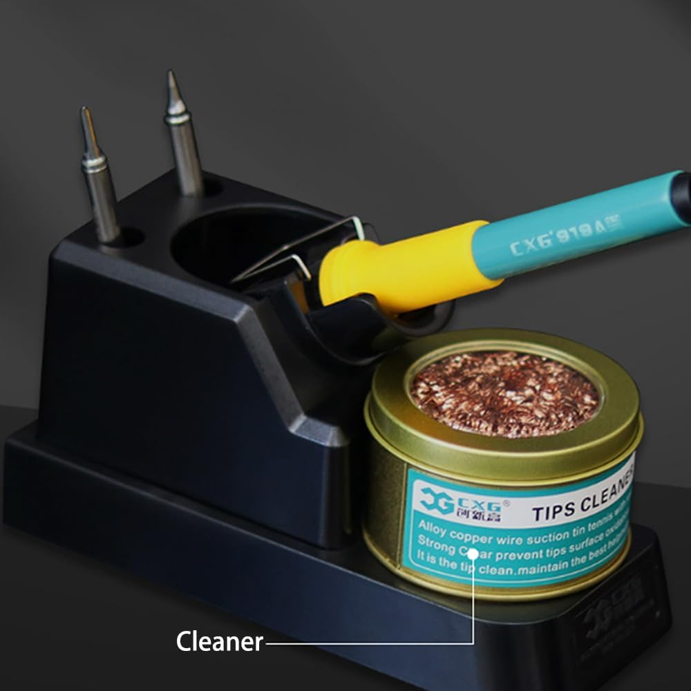 Treedix Soldering Iron Stand Solder Holder, Suitable for 500℃ high temperature Solder Iron Station Kit Includes Spare Tip Slot, Solder Dross Cleaning Stand and Cleaner with Built-in Rosin
