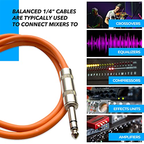 Cables TRS patch ¼” x ¼” 2 pies pack 6 multicolor miniatura 5