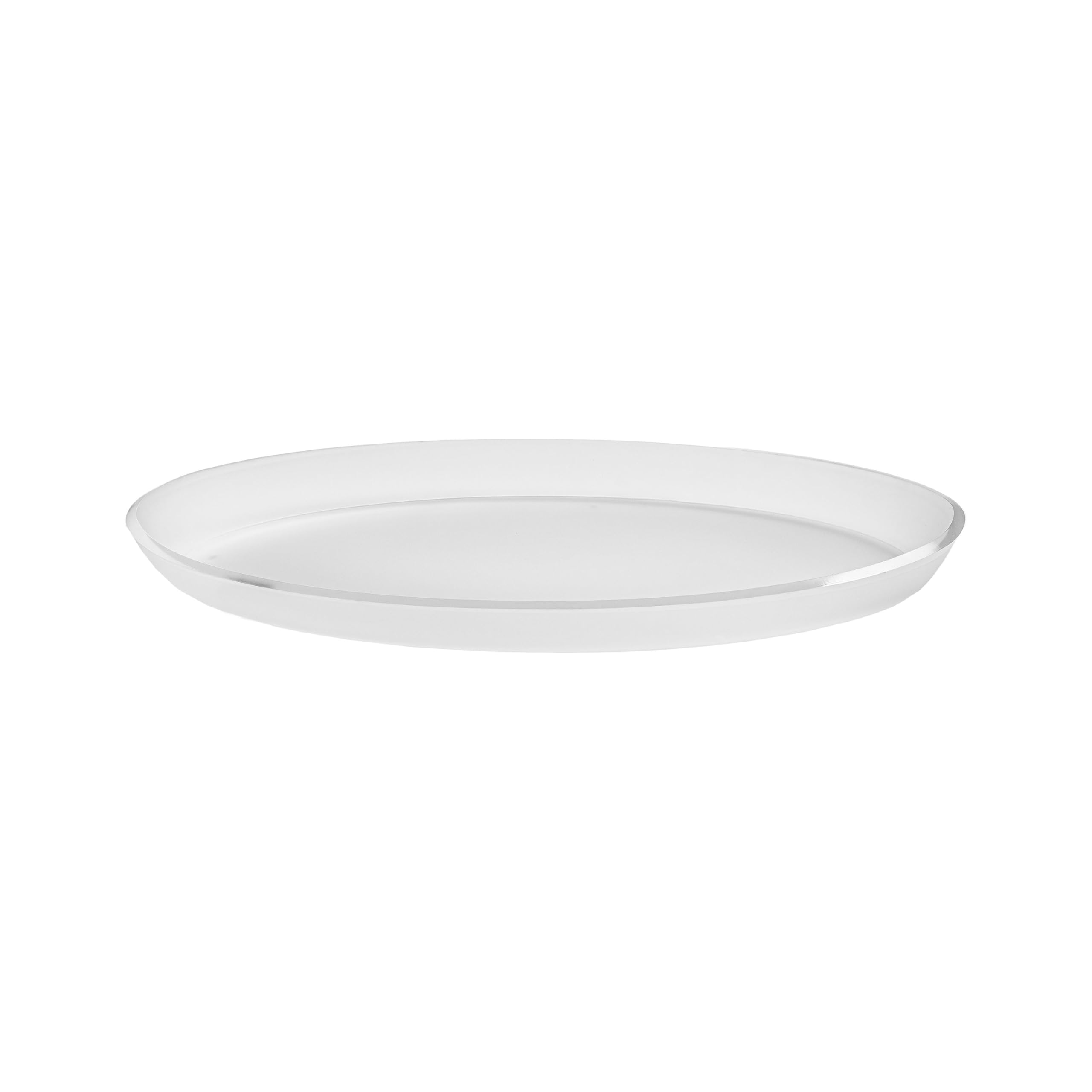 LINEE Recanati Vassoio Ovale ATLANTICA – In Plexiglass PMMA, Design Moderno – 2 Misure e 6 Colori – Made in Italy (Trasparente Satinato, 36x21x4 cm)