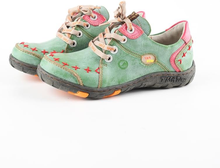 TMA EYES Women's Flat Shoes Lace-Up Fashion Leather Shoes - Image 3