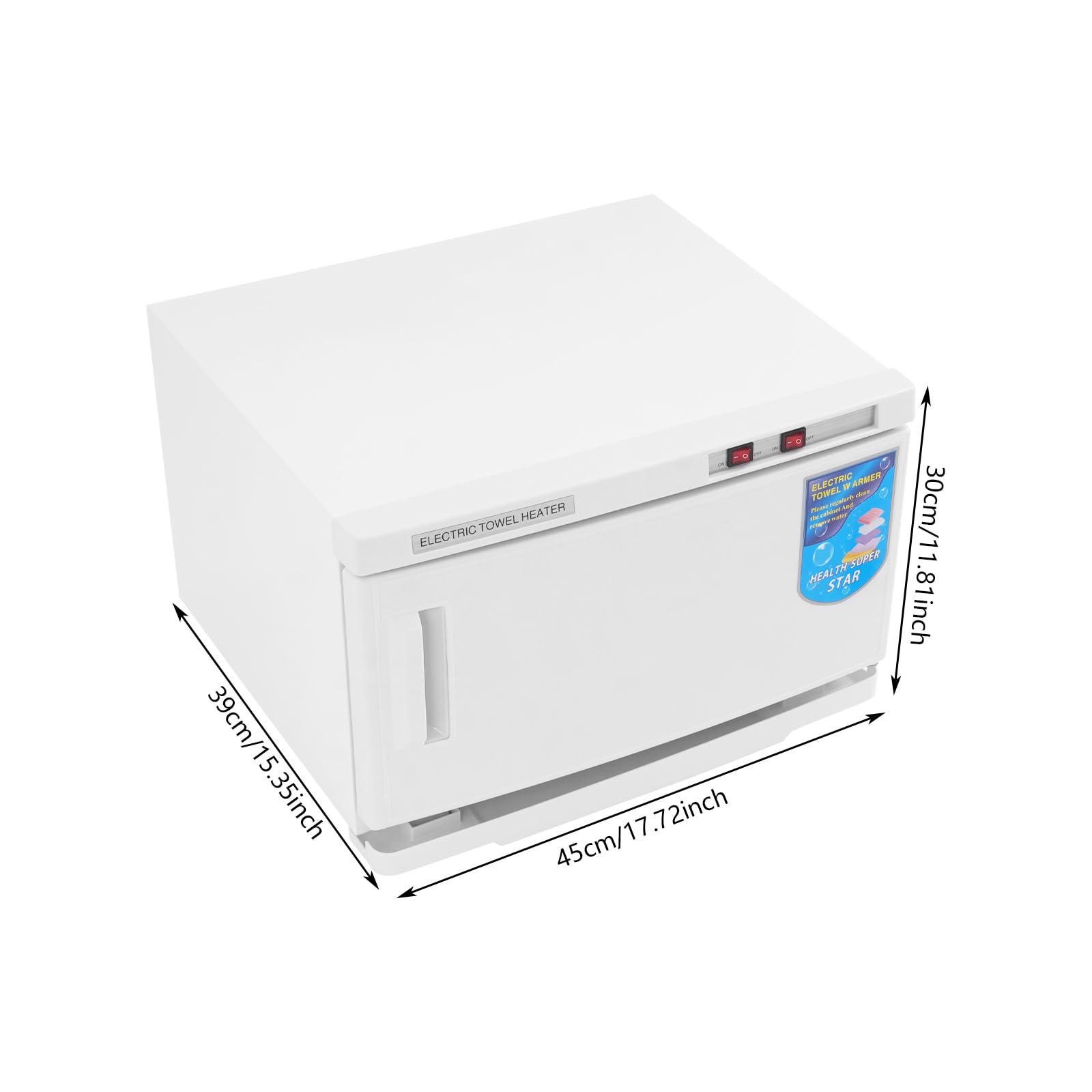 Handtuchwärmer, 25L Handtuch Sterilisator Schrank 206W Sterilisator mit Edelstahl Rack Ungefähr 20 Handtücher für Salons 45x39x30cm (Weiß)