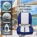 Vancus Low Back Folding Boat Seats 2 Pack - Premium Bass/Jon/Pontoon Boat Chairs, Heavy Duty Waterproof Swivel Fishing Boat Seat (White&Blue)