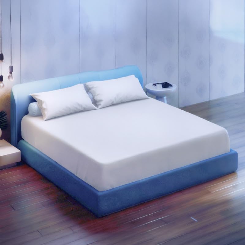 India’s 1st Cooling Thermo Fitted Sheet | The Sleep Company Glacier Bedsheet Set | 40% Cooler to Touch | 100% Cotton | Ultra-Cool & Comfy | Soft and Breathable | with 2 Pillow Covers | White