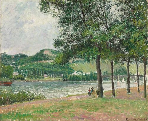 Toile Pissarro Le Cours-la-reine à Rouen 60x90cm peinture impressionniste pour décoration salon