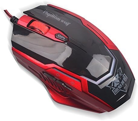 Gaming Mouse with 6 Buttons Multi-Color LED, USB Wired, 2400 DPI for PC or Mac