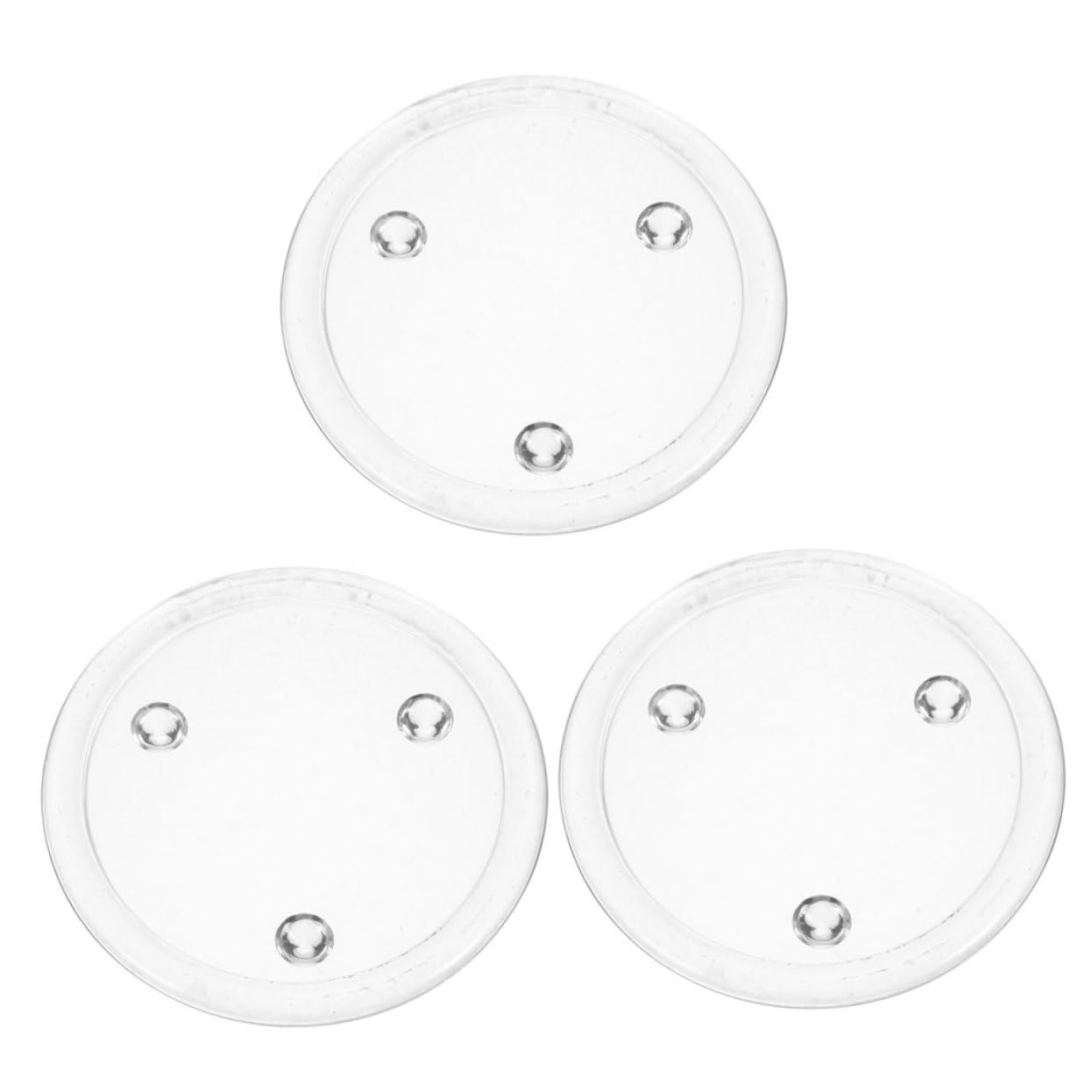 GARVALON Set 3 Pezzi Poggia Candele Rotondo in Vetro Raffinato e Decorativo per Cena, Matrimonio e Festa Design Curato e Funzione di Abbellimento
