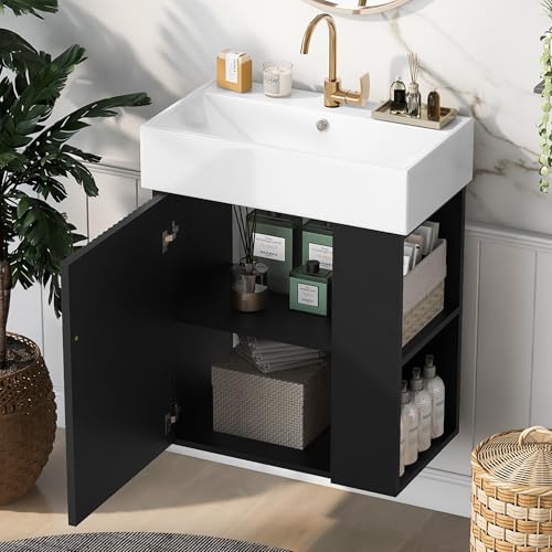 Merax 20" Bathroom Vanities with Sink Top, Wall Mounted Floating