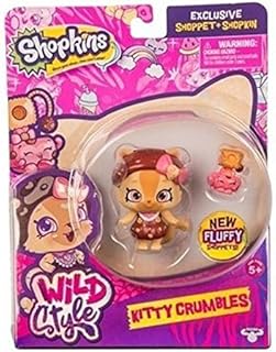 Shopkins Wild Style Kitty Crumbles Shoppet and Camilla Cat Stand