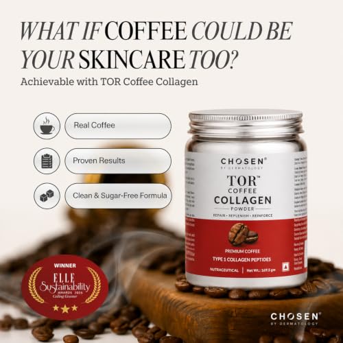 Image of CHOSEN TOR Coffee Collagen Powder | Sugar-Free Marine Type I Peptan Collagen | Skin, Hair, Gut & Joint Support | Premium Coffee Blend | 30 Servings