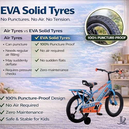Image of longrun 16 Inch Cycle for Kid | Bicycle for Kids with Training Wheels | Just Plug and Play | Easy 4 Steps Installation, 95% Fitted | Kids Cycle for 4 to 7 Years Boys and Girls (Blue)