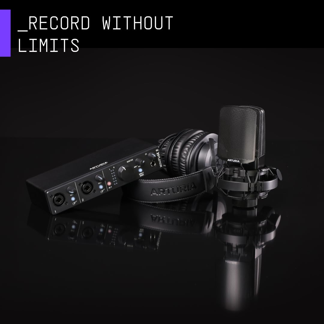 Arturia MiniFuse Recording Pack Black USB-Audio Interface+ CM1 + EF1 - Interfaccia USB