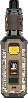 Vaporesso ARMOUR S Kit[ iTank T Edition ] 220W Armour Max Mod with 6 ml Top Tilling itank T Atomizer, Support GTI Coil (0.2Ω/0.4Ω), Battery not include, no nicotine (ARMOUR S Kit（itank T) Camo Brown)