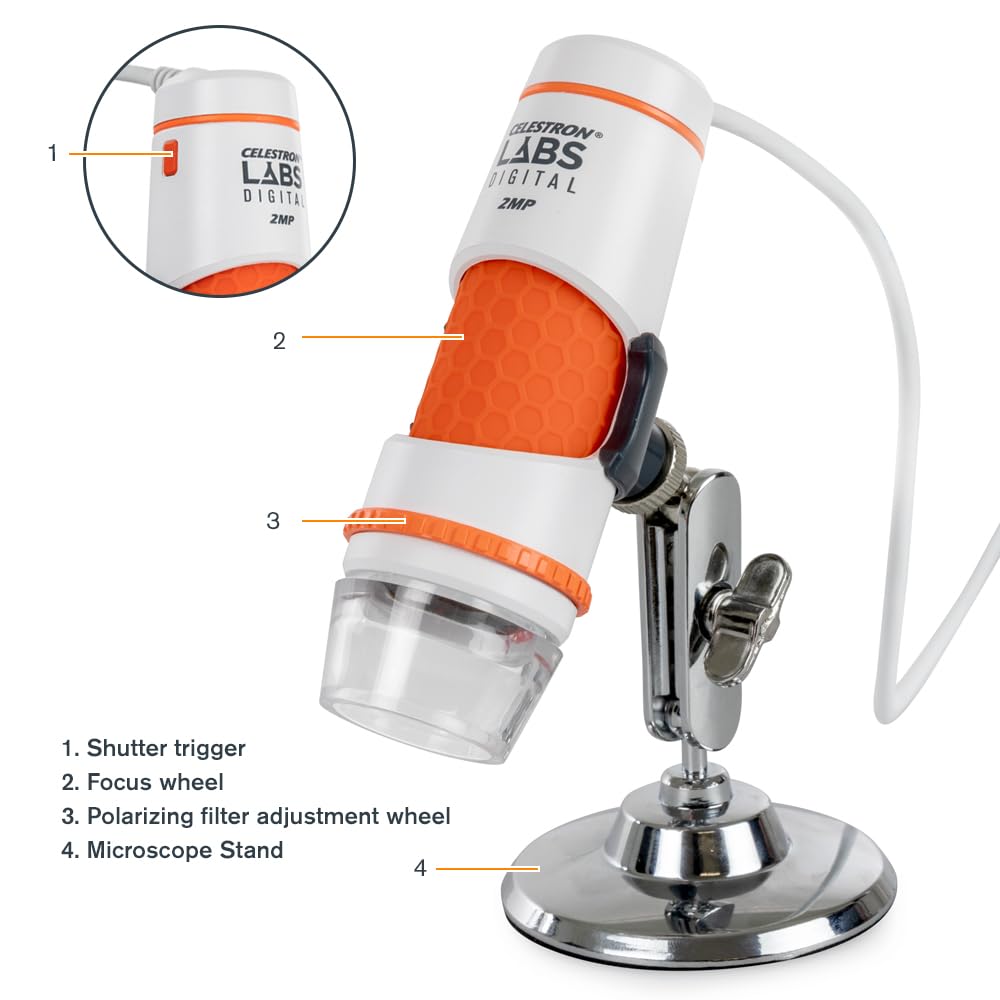 Celestron Deluxe Capture Your Discoveries 44302-C cyfrowy mikroskop ręczny, szary