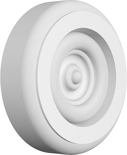 Ekena Millwork ROSP030X030X075GRY04 Roseta de diana Grayson estándar con borde redondeado, 3 pulgadas de ancho x 3 pulgadas de alto x 34 "P