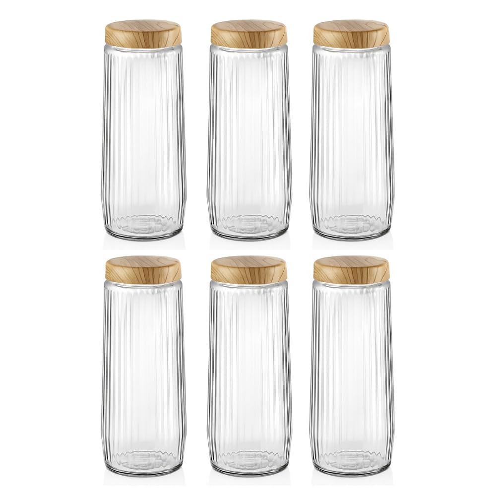 6-teiliges Glas Vorratsdosen Set 1,5L – Luftdicht mit Deckel – Aufbewahrungsgläser für Spaghetti, Konserven, Hülsenfrüchte & Trockenwaren