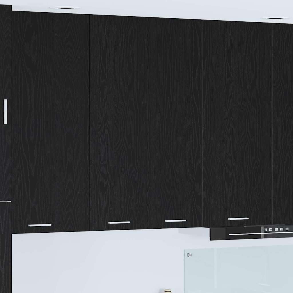 vidaXL Hängeschrank mit Speicher Schwarz Eichen-Optik 60 x 31 x 100 cm, Moderne Küchenschränke, rechteckig, viel Stauraum, langlebige Materialien, Coole Lösungen für Deine Wohnung