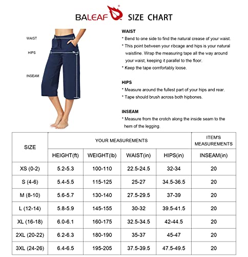 BALEAF-Womens-Active-Yoga-Lounge-Capri-Pocketed-Walking-Crop-Pants
