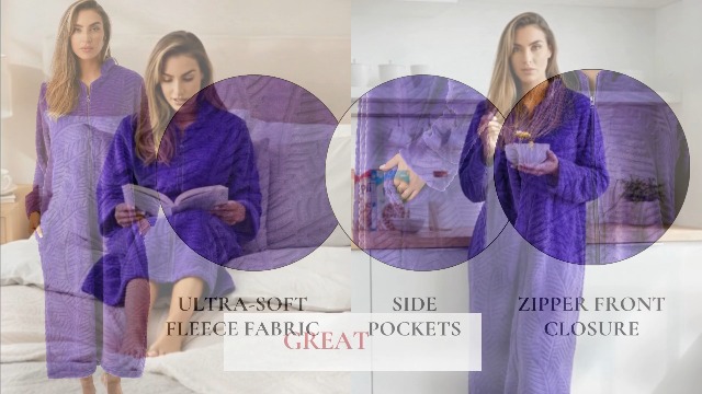 Just Love Plush Zipper Lounger Robe 6729-COR-S at Amazon Women's
