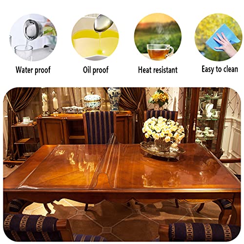 Couverture de protection table PVC transparente contre taches de vin