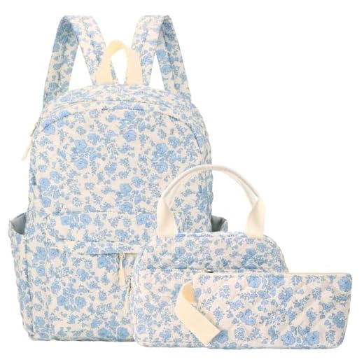 3 Piece Floral Backpack Set for Women