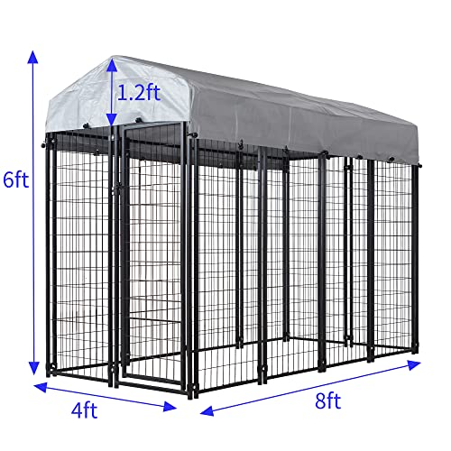 Heason LUCKYDOG001 Large Dog Kennel Outside Outdoor Pet Pens Dogs Run Enclosure Animal Hutch Metal Coop Fence thumb #6