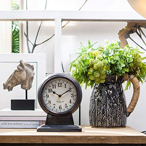 image for NIKKY HOME Table Clock, Silent Non-Ticking Battery Operated Decorative