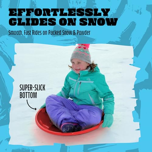 Image of Flexible Flyer 26 inch Flying Saucer Sled Multipack - Plastic Snow Sleds with Hand Grips, Heavy Duty Snow Discs for Kids, Adults, Schools, Camps & Daycares