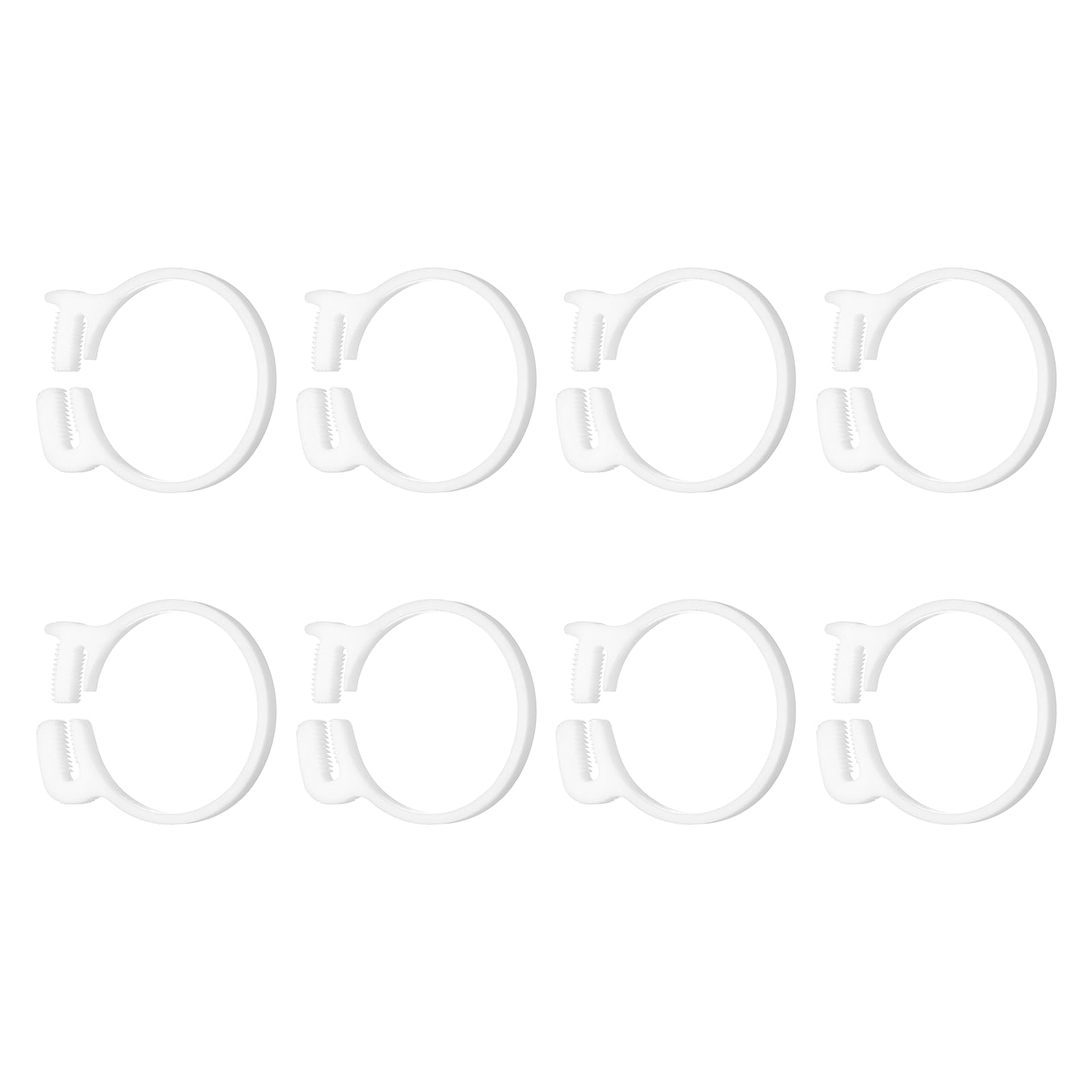 sourcing map 8pcs Double Snap Grip 51-57mm Plastic Hose Clamps — image 1
