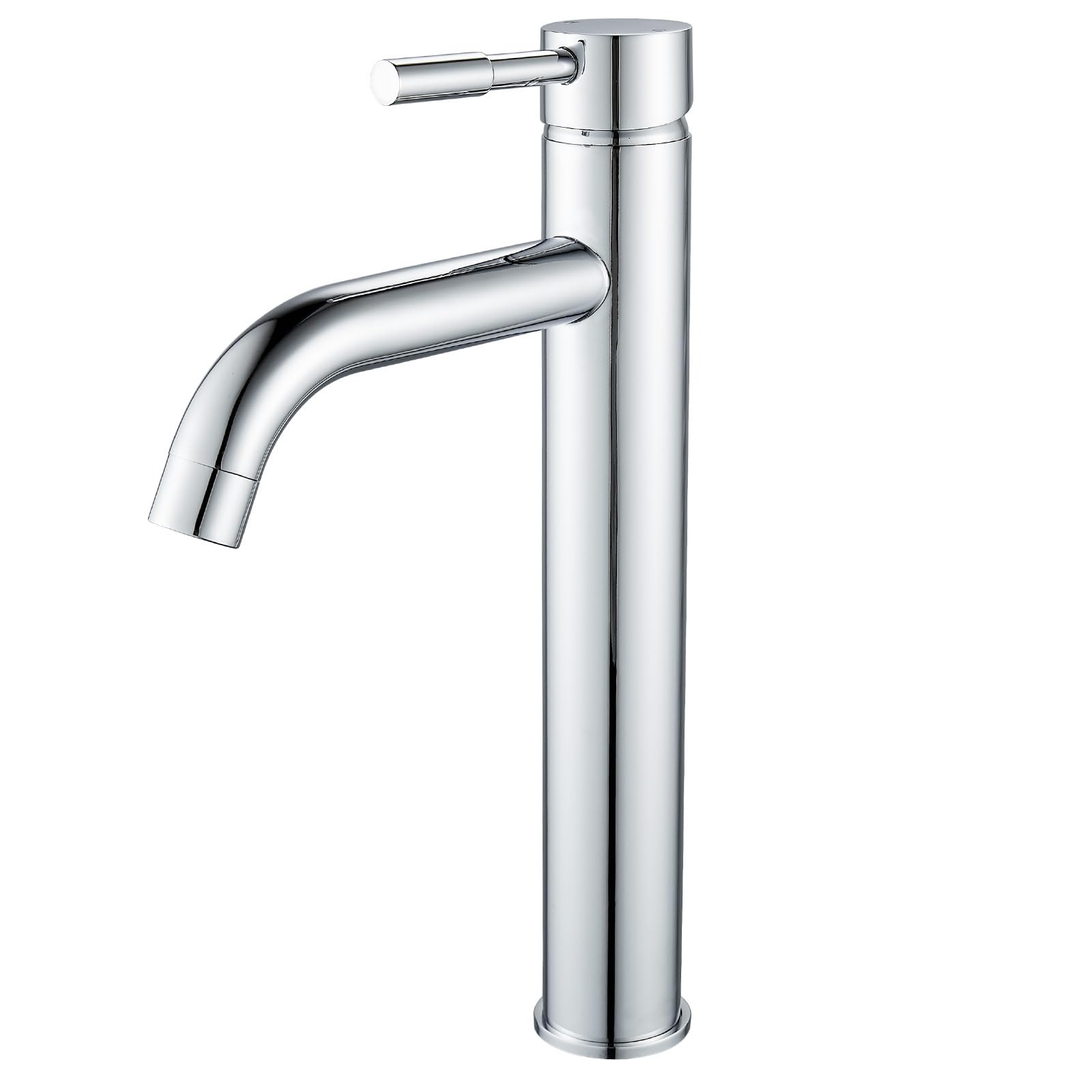ANVLOJRIH Tall Basin Mixer Tap, High Rise Single Lever Chrome Brass Countertop Bathroom Sink Tap for Cloakroom&Washroom