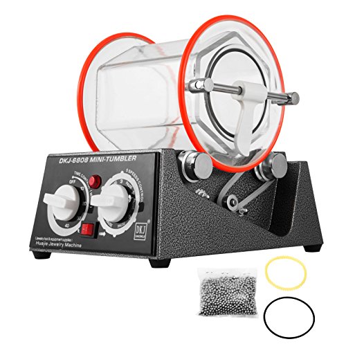 BestEquip Jewelry Polisher Tumbler 3kg 6.6 Lbs Capacity Jewelry Polisher Machine with Glass Barrel Mini Polisher Tumbler for Jewelry (6.6Lbs Capacity)