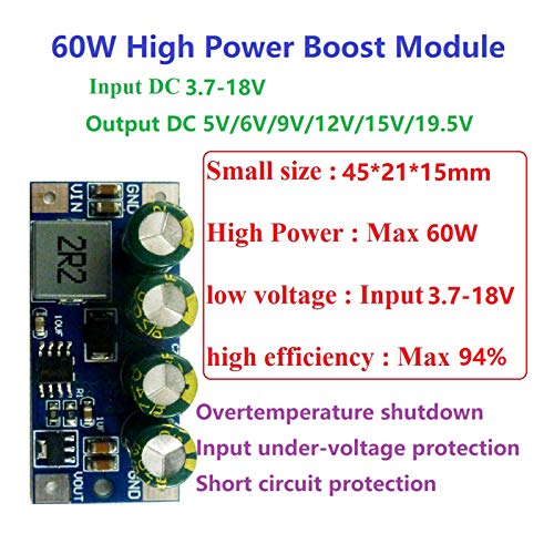DECDEAL Módulo conversor de potências de intensificação DCtoDC DC3.7-4.5V a 5V placa de circuito int