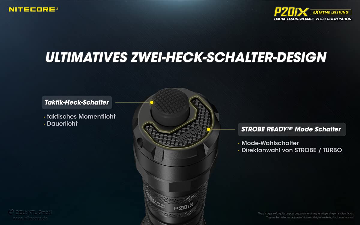 Flashlight Precise SERIES/4000 LUMENS P20IX NITECORE, Noir