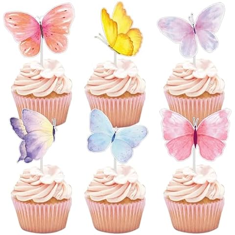 Pangogogo 36 PCS Butterfly Toppers Cover