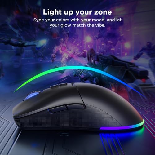 Image of Lenovo Legion M220 Wireless RGB Gaming Mouse, Dual Channel Bluetooth, 2.4Ghz Wireless, USB-C Charging, 5-Level DPI Switch, Symmetrical Medium-Large Size, Black