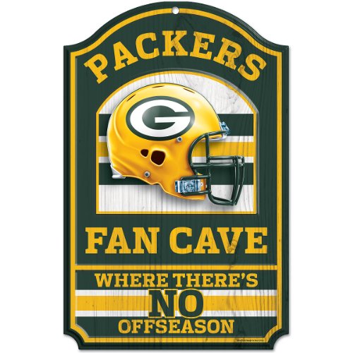 NFL Green Bay Packers Fan Cave Wood Sign, 11