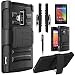 Coolpad Rogue Case, Combo Rugged Shell Cover Holster with Built-in Kickstand and Holster Locking Belt Clip + Circle(TM) Stylus Touch Screen Pen + Screen Protector black