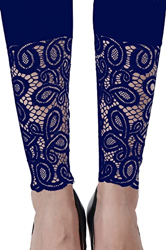 Image of Women's Soft & Stretchable Cotton Leggings Lace Ankle Length Color