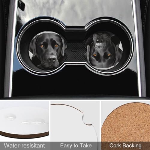Portavasos para carro, diseño perro negro, 2 unidades miniatura 5