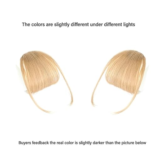 Miniatura 9 de Piezas de cabello con clip para mujer con cubierta adelgazante para pérdida de cabello, toppers de cabello humano real con flequillo color rubio 30 #