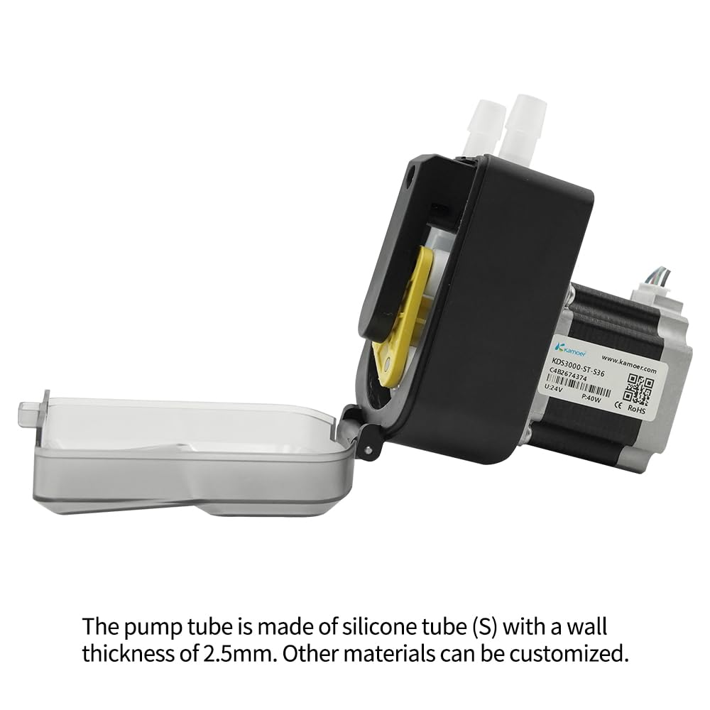 Kamoer KDS3000-ST Bomba peristáltica de alta velocidad de 24 V, bomba dosificadora duradera y de alta precisión con motor paso a paso y velocidad ajustable de 0 a 1800 ml/min para laboratorios y
